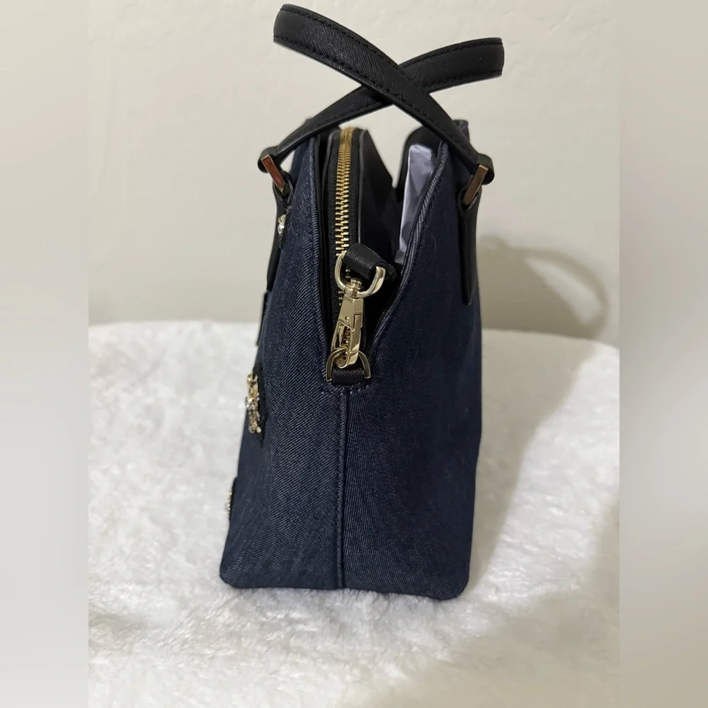Kate Spade NWOT Embellished Cameron Street Lottie Denim Blue Pearls Orig $348 - Picture 7 of 14